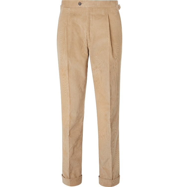 Photo: Saman Amel - Slim-Fit Cotton-Corduroy Suit Trousers - Neutrals