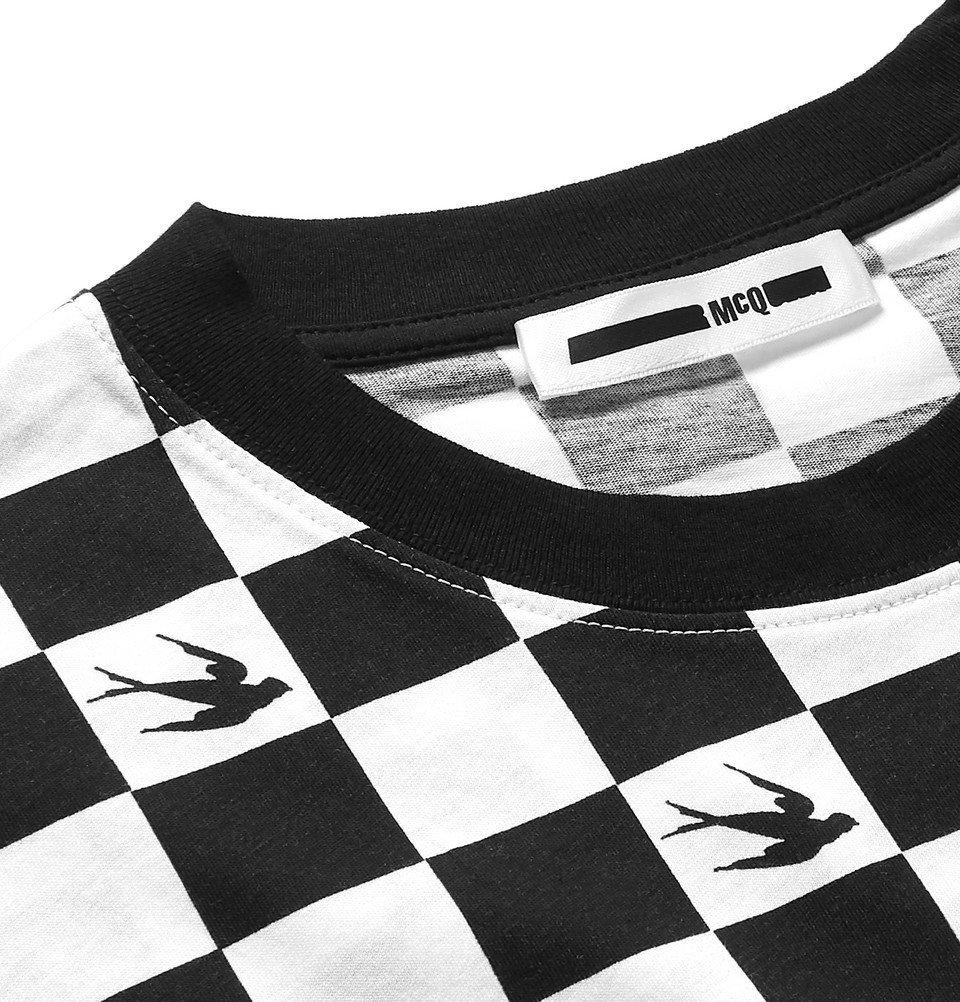 McQ Alexander McQueen - Checkerboard Cotton-Jersey T-Shirt