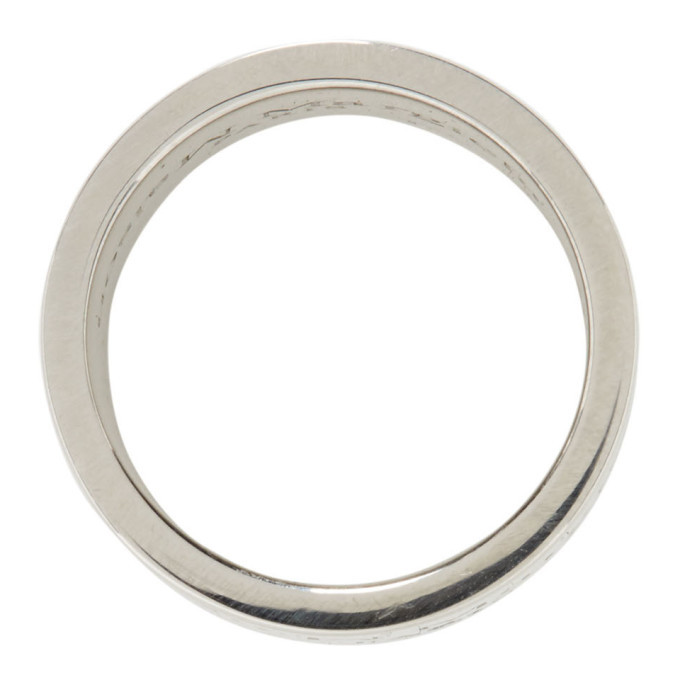Maison Margiela Silver Polished Wide Logo Ring Maison Margiela