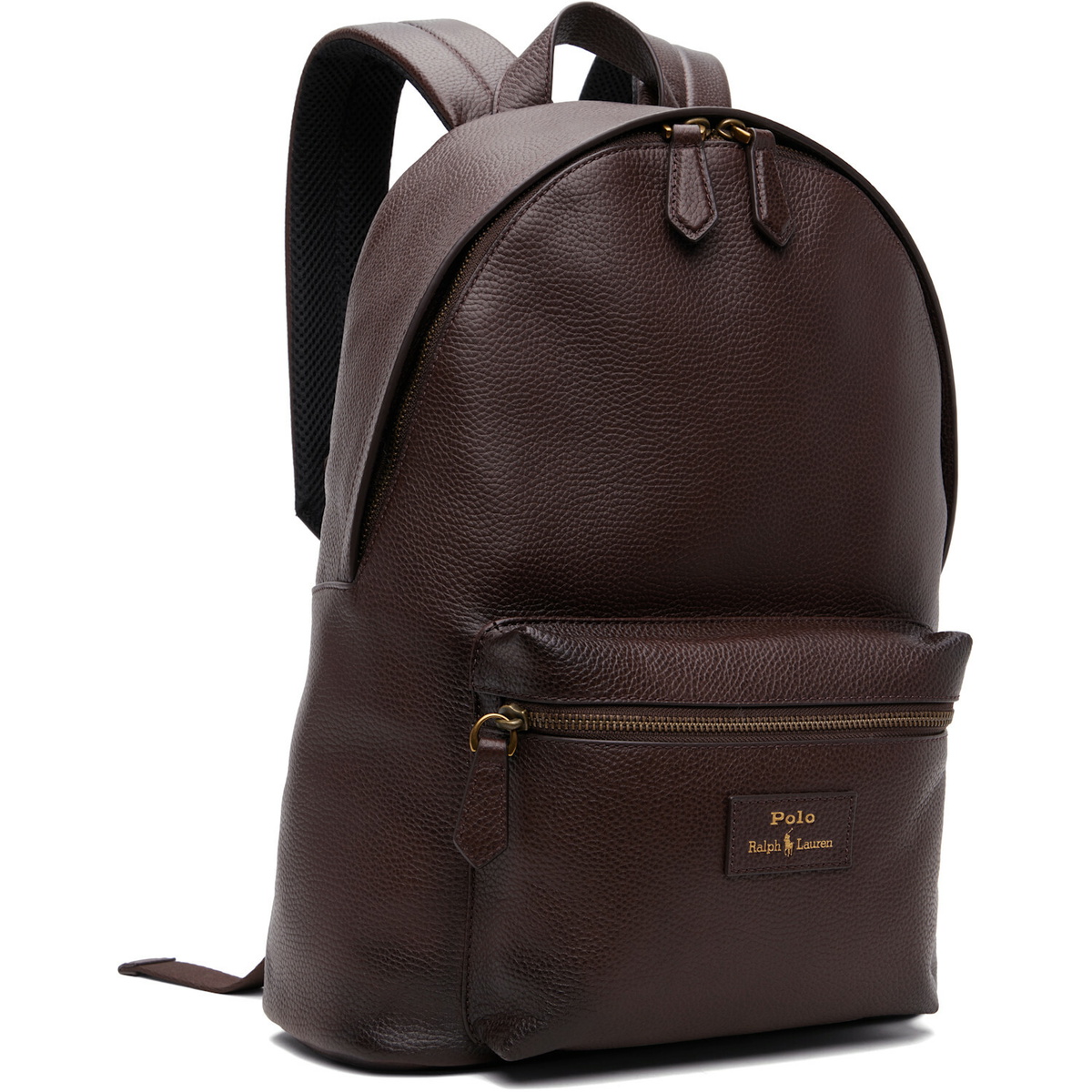 Polo Ralph Lauren Brown Pebbled Leather Backpack