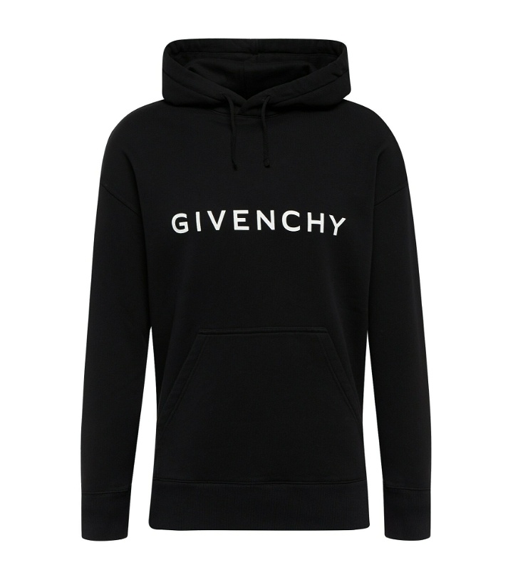 Photo: Givenchy - Archetype logo cotton jersey hoodie