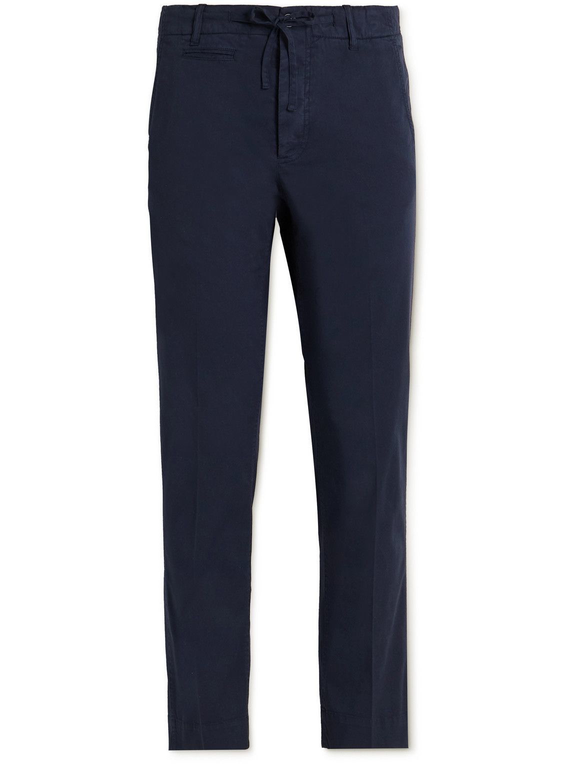 Photo: MAN 1924 - Tomi Tapered Cotton-Blend Twill Drawstring Trousers - Blue