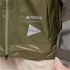 Adidas Men's Terrex x and wander Xploric Rain Ready Jacket in Shadow Olive/Olive Strata