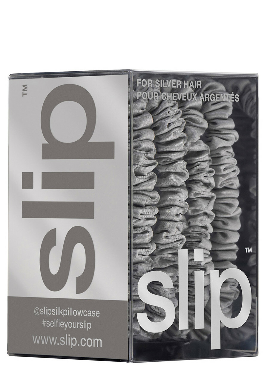 Slip Pure Silk Skinny Scrunchies - Silver