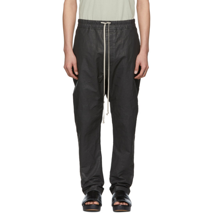 Photo: Rick Owens Black Coated Long Drawstring Trousers