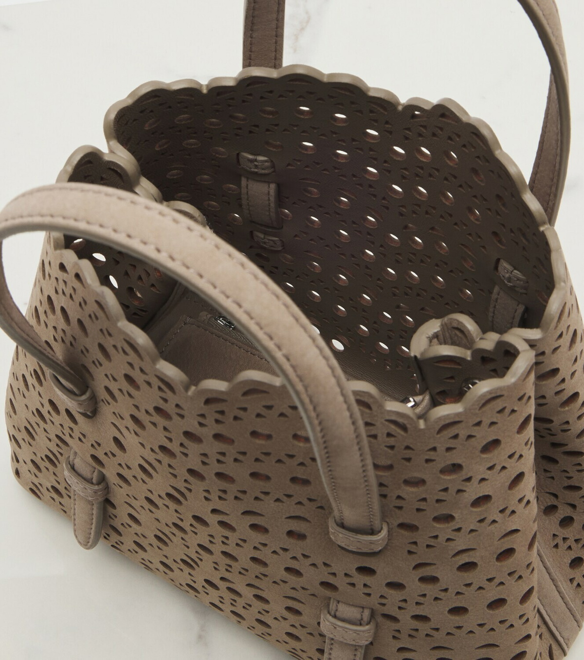 Alaïa Mina 20 Vienne suede top-handle bag