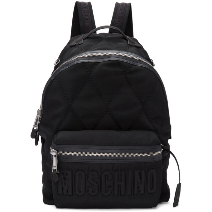 Photo: Moschino Black Quilted Nylon Backpack