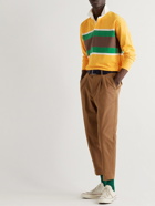 Drake's - Striped Cotton Polo Shirt - Yellow