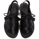 Jil Sander Black Strapped Flat Sandals