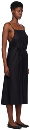 Baserange Black Yumi Apron Midi Dress