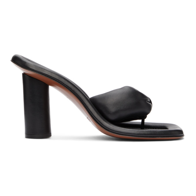 Ambush Black Leather Cushion Sandals Ambush