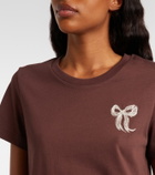 Moncler Embroidered cotton jersey T-shirt