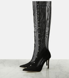 Jimmy Choo Psyche 95 mesh over-the-knee boots