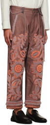 Craig Green Burgundy Tapestry Trousers