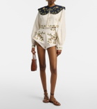 Agua by Agua Bendita Gatti embroidered linen shorts