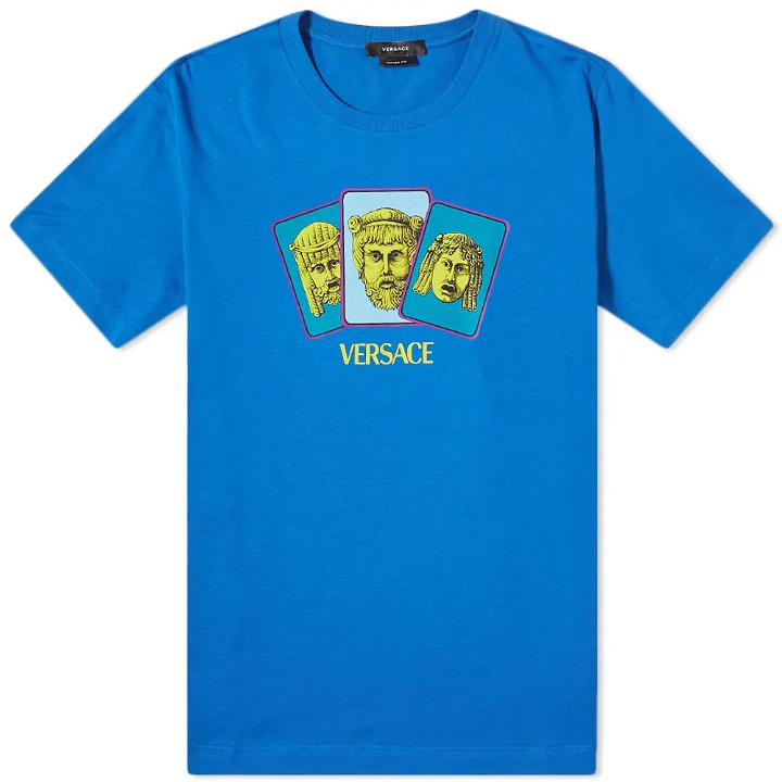 Photo: Versace Men's Greek Masks T-Shirt in Blue
