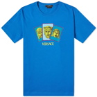 Versace Men's Greek Masks T-Shirt in Blue