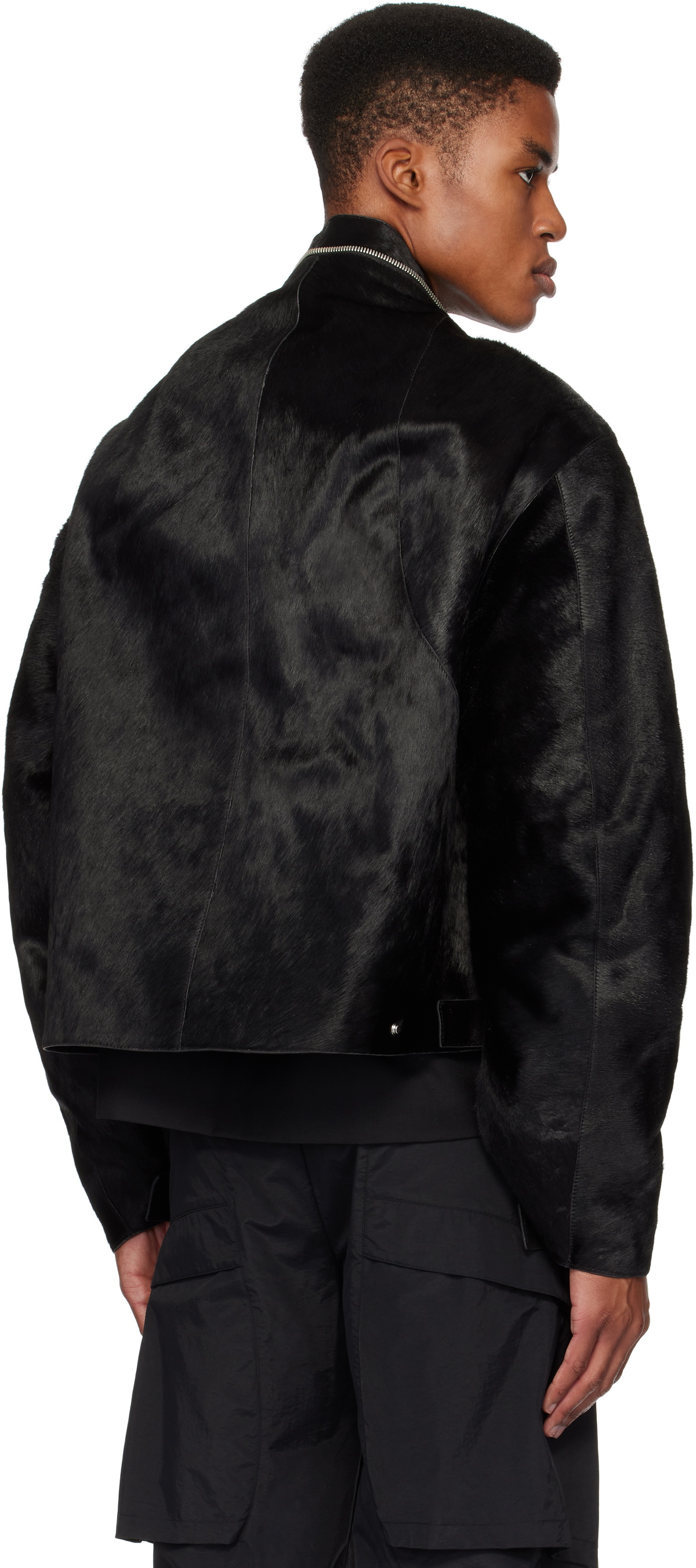 HELIOT EMIL Black Lorica Leather Jacket
