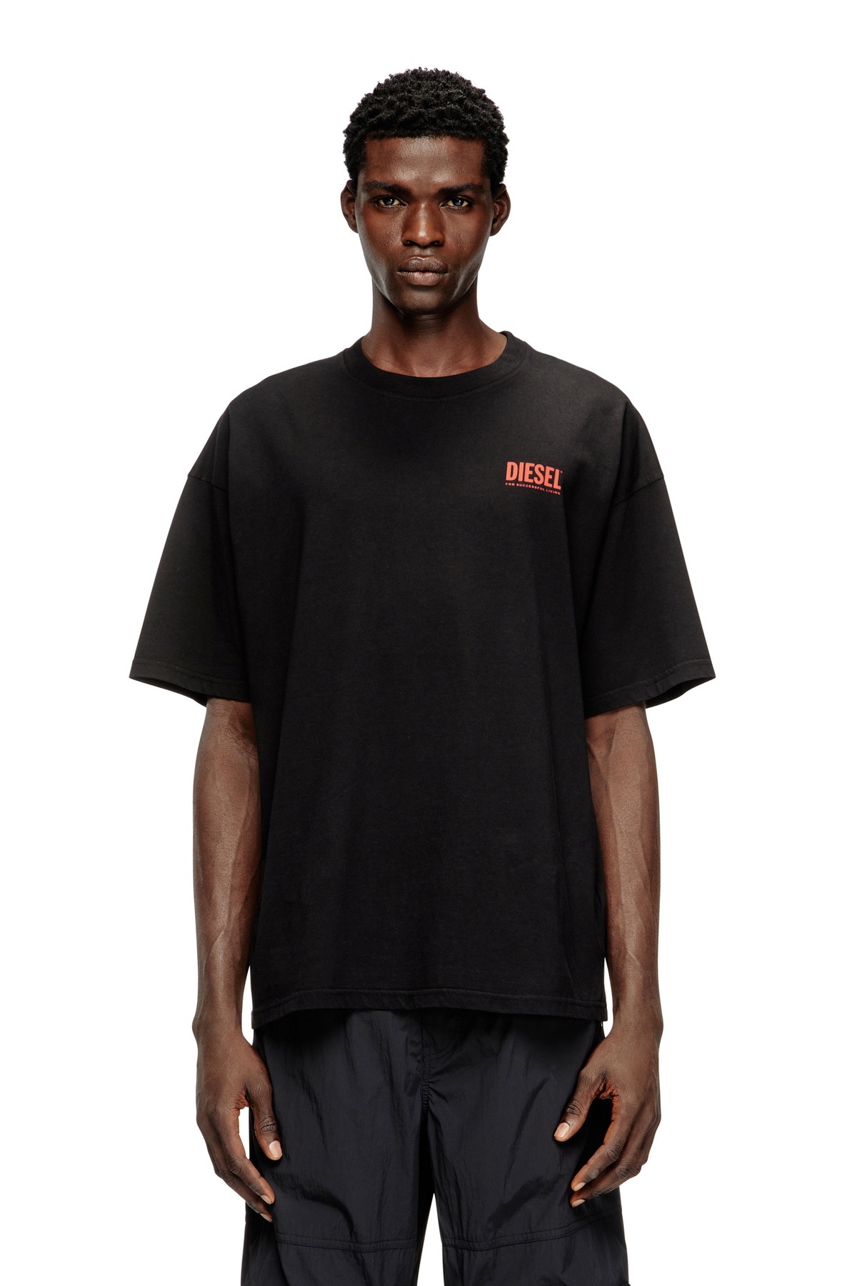 Diesel Black T-Roxt-Stripe T-shirt Diesel
