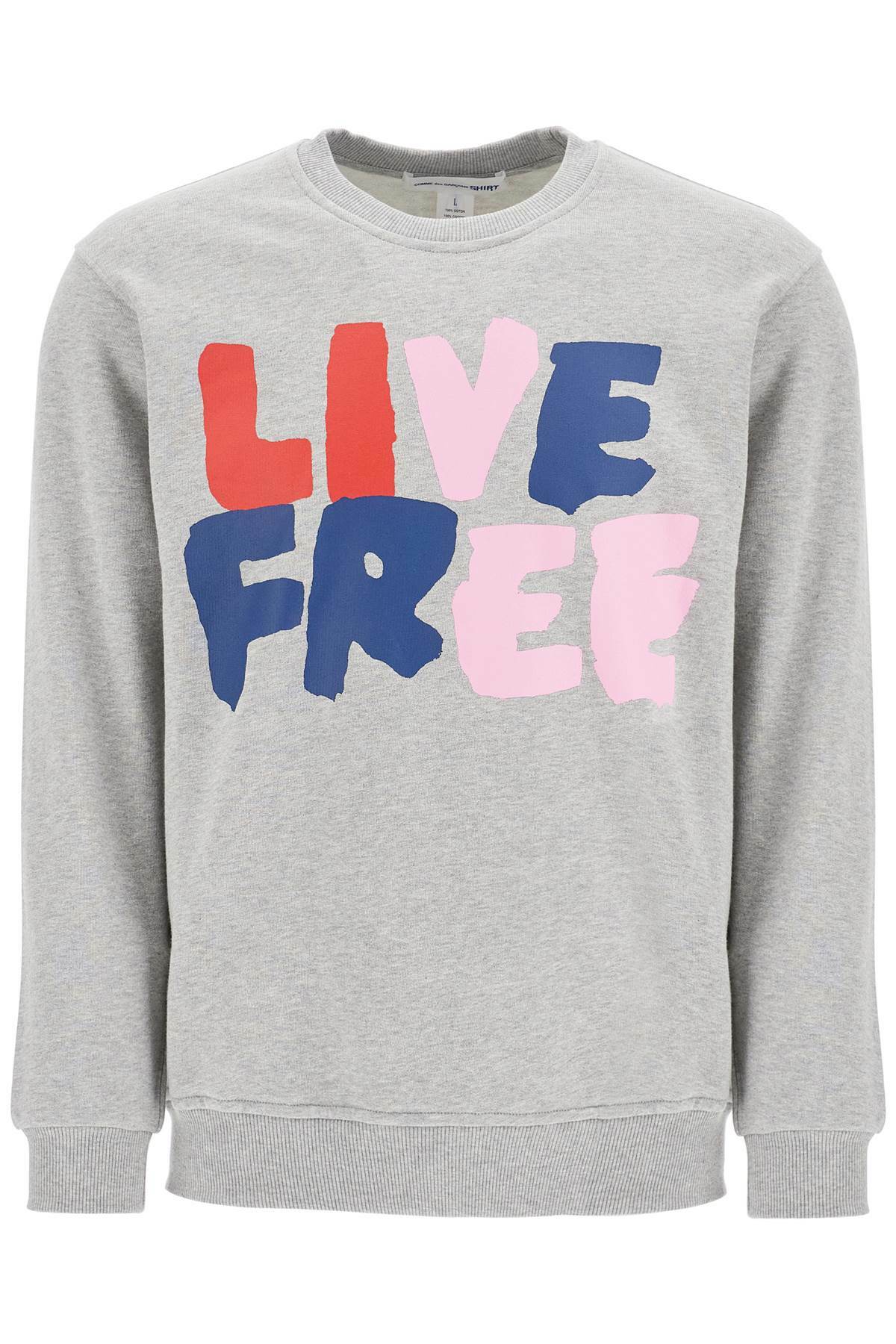 COMME DES GARCONS SHIRT live free hooded sweat Grey Comme des 