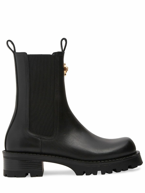 Photo: VERSACE - 35mm Leather Chelsea Boots