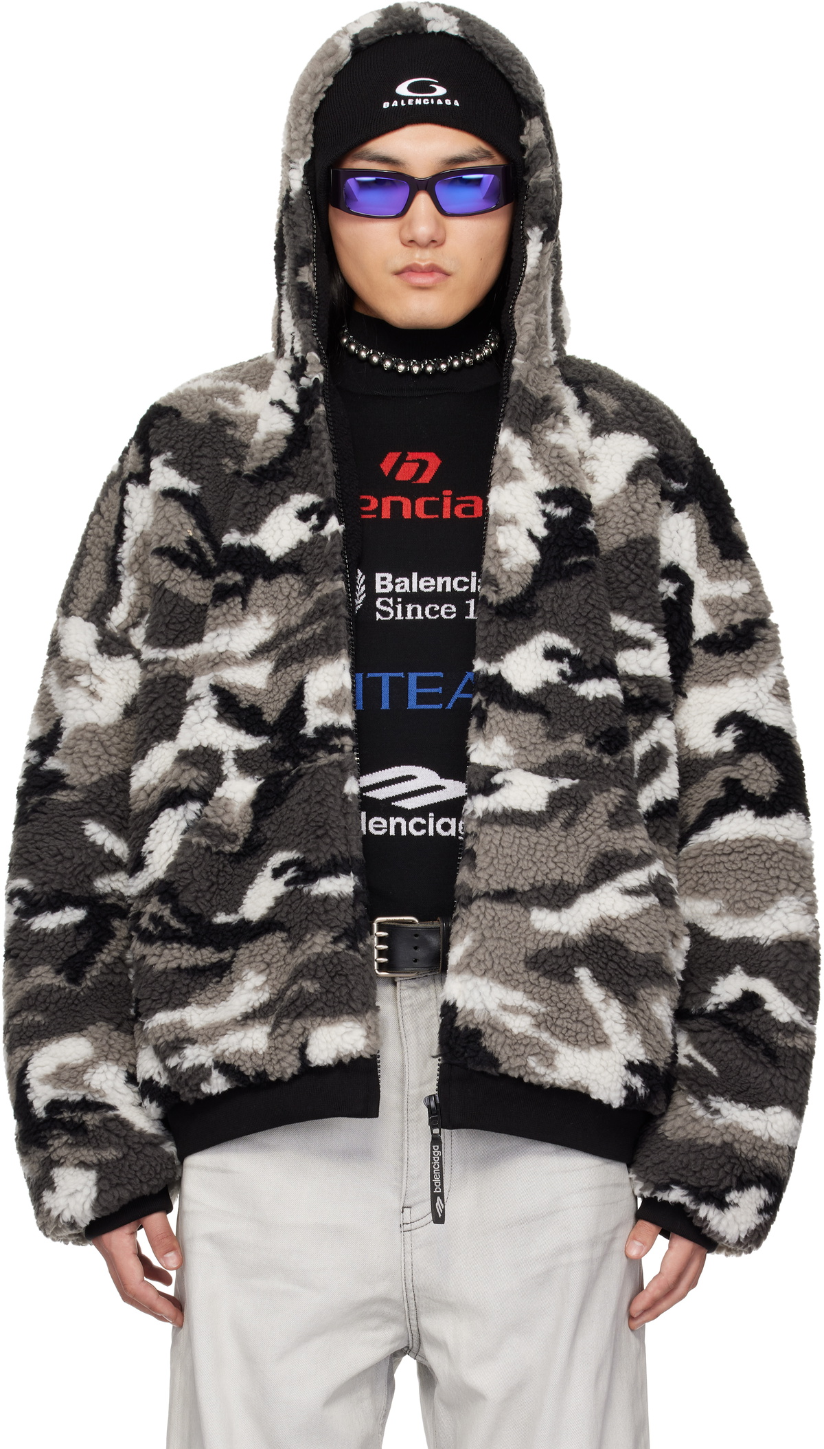 Balenciaga Gray Ski Zip-Up Hoodie Balenciaga