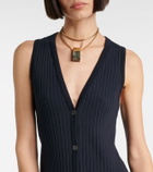 Vince Ribbed-knit midi dress