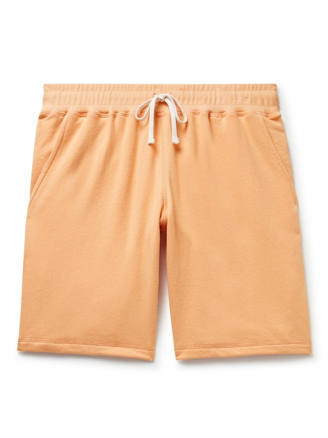 Photo: Bather - Straight-Leg Organic Cotton-Jersey Shorts - Orange