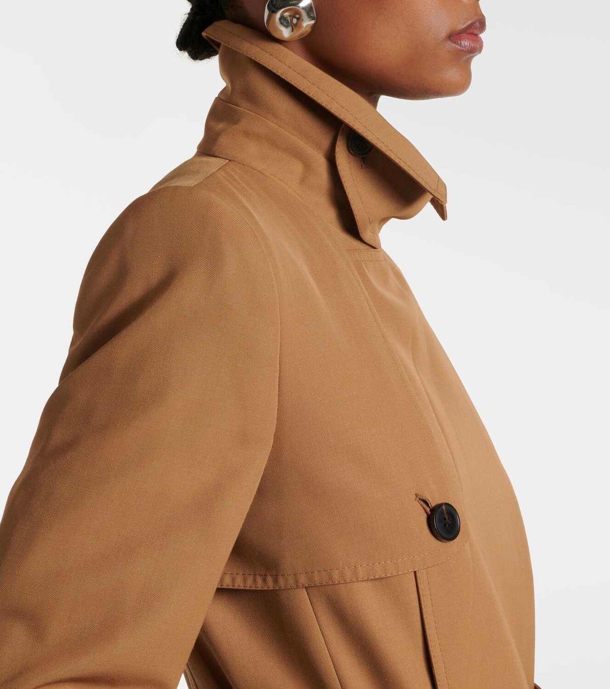 【DRIES VAN NOTEN】wool blend gabardine coat Dries Van Noten Wool-blend gabardine trench coat Dries Van Noten