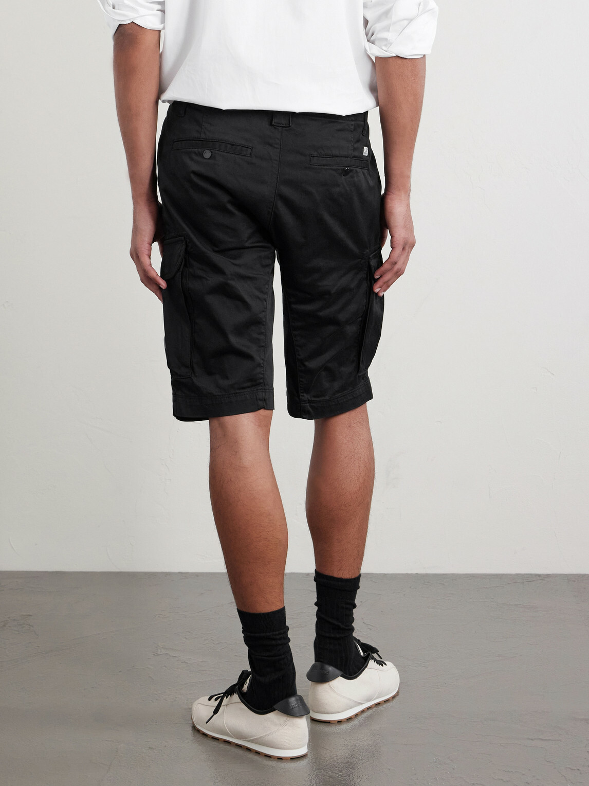 C.P. Company - Straight-Leg Cotton-Blend Cargo Shorts - Black