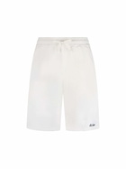 MC2 Saint Barth Man White Cotton Fleece Bermuda Shorts Randle