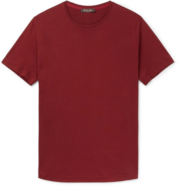 Photo: Loro Piana - Slim-Fit Silk and Cotton-Blend Jersey T-Shirt - Red