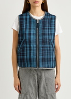 Ymc Jackie Checked Reversible Cotton-blend Gilet Grey