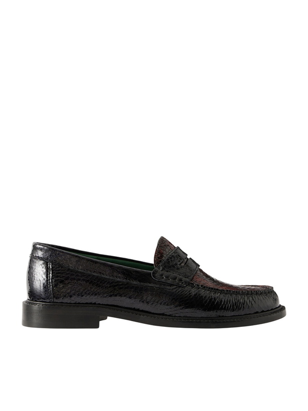 Photo: VINNY's - Yardee Snake-Effect Patent-Leather Loafers - Burgundy
