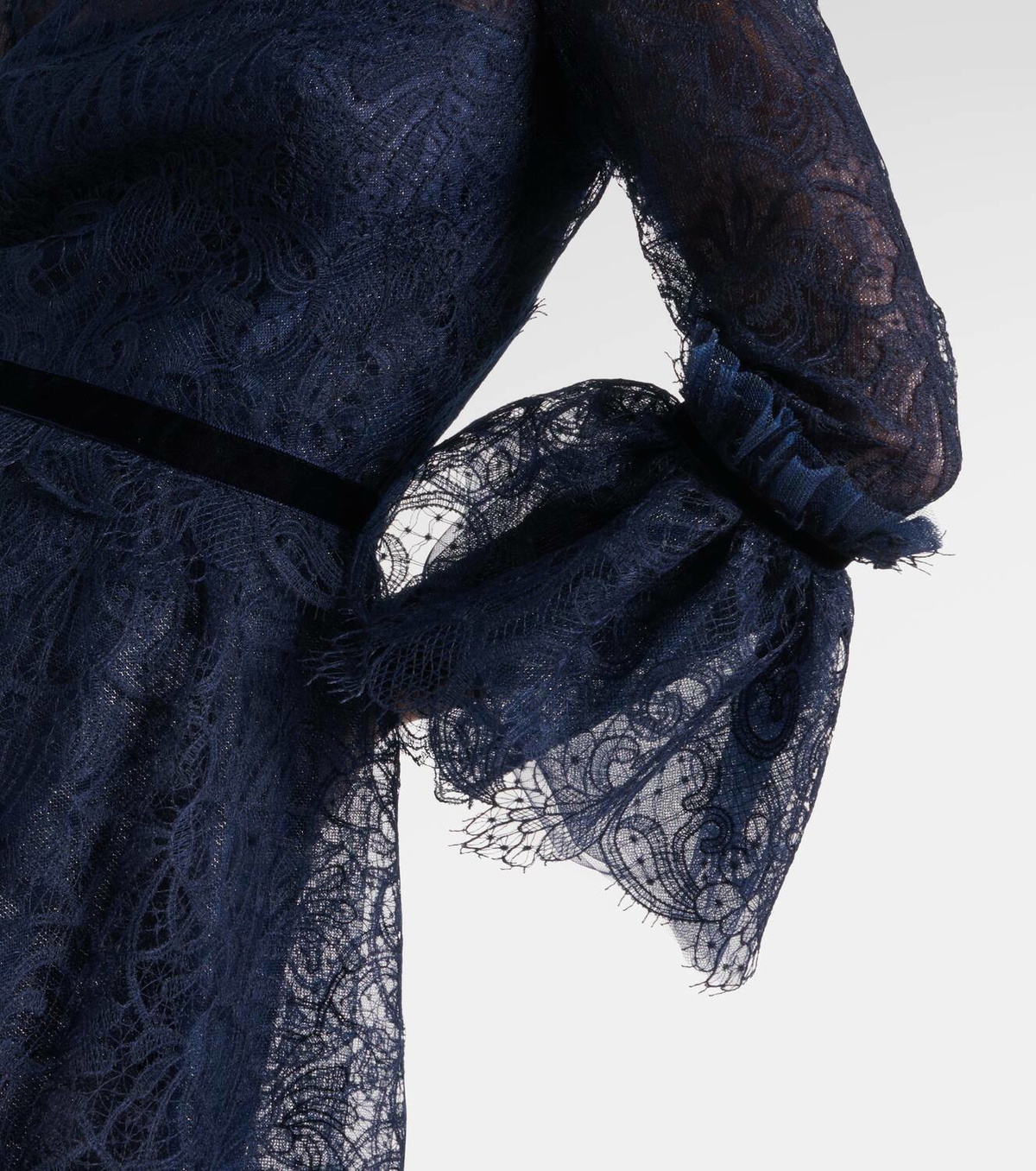 Costarellos Ruched lace gown