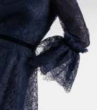 Costarellos Ruched lace gown