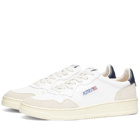 Autry Men's 01 Low Leather and Suede Sneakers in White/Navy