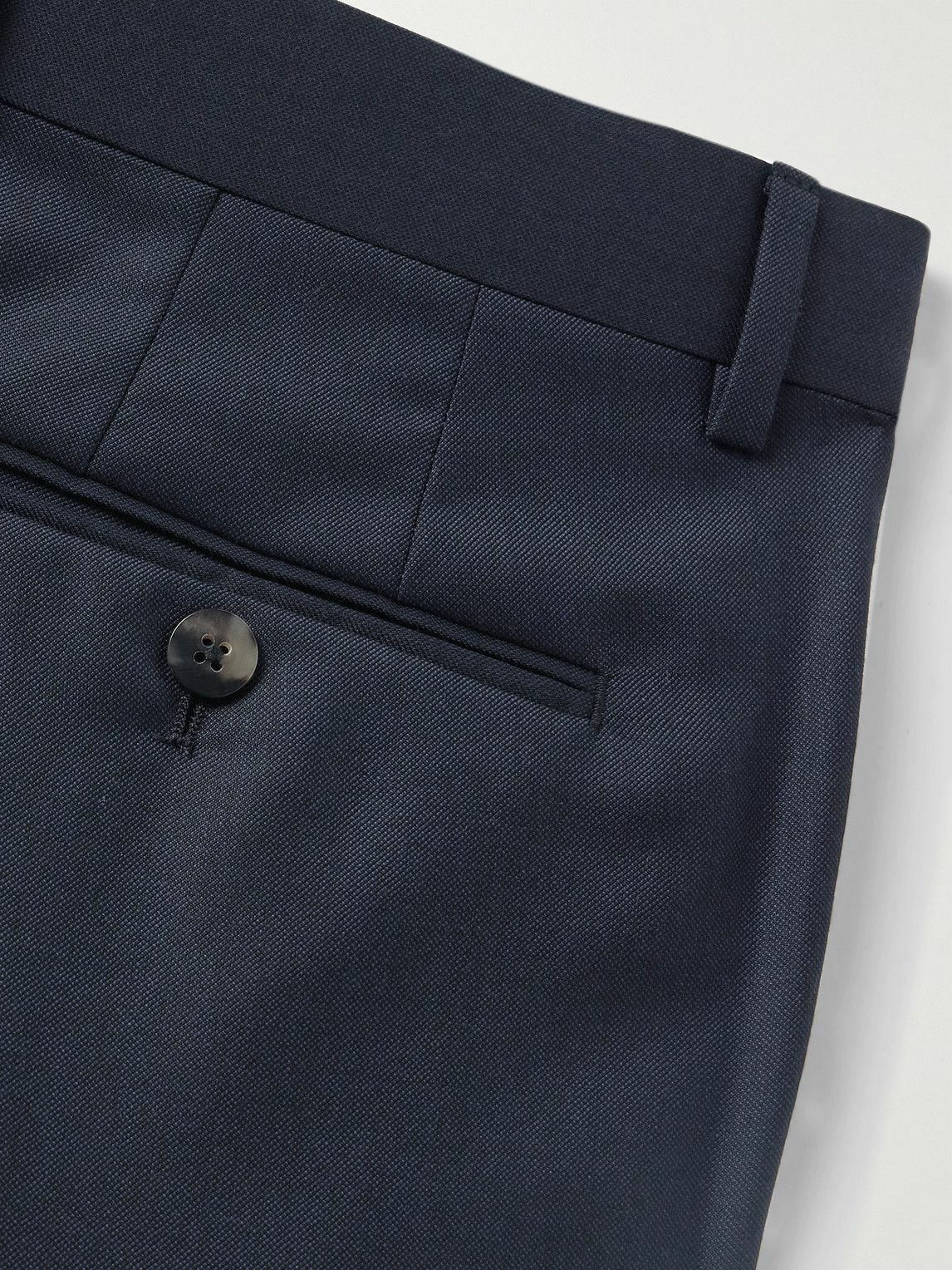 Caruso - Slim-Fit Wool Suit Trousers - Blue