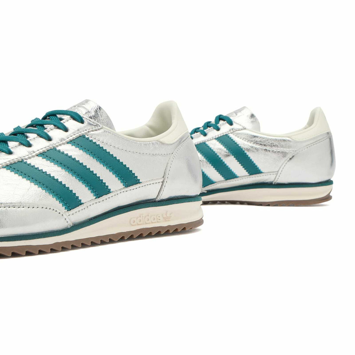 Adidas Women's Sl 72 OG Sneaker in Silver Met./Rich Green/Off White
