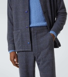 God's True Cashmere Herringbone checked cashmere straight pants