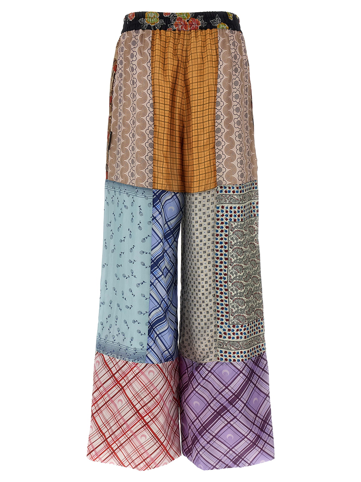 パンツ MARINE SERRE 'Regenerated Silk Scarves Drawstring' pants Marine Serre regenerated Silk Scarves Drawstring Pants