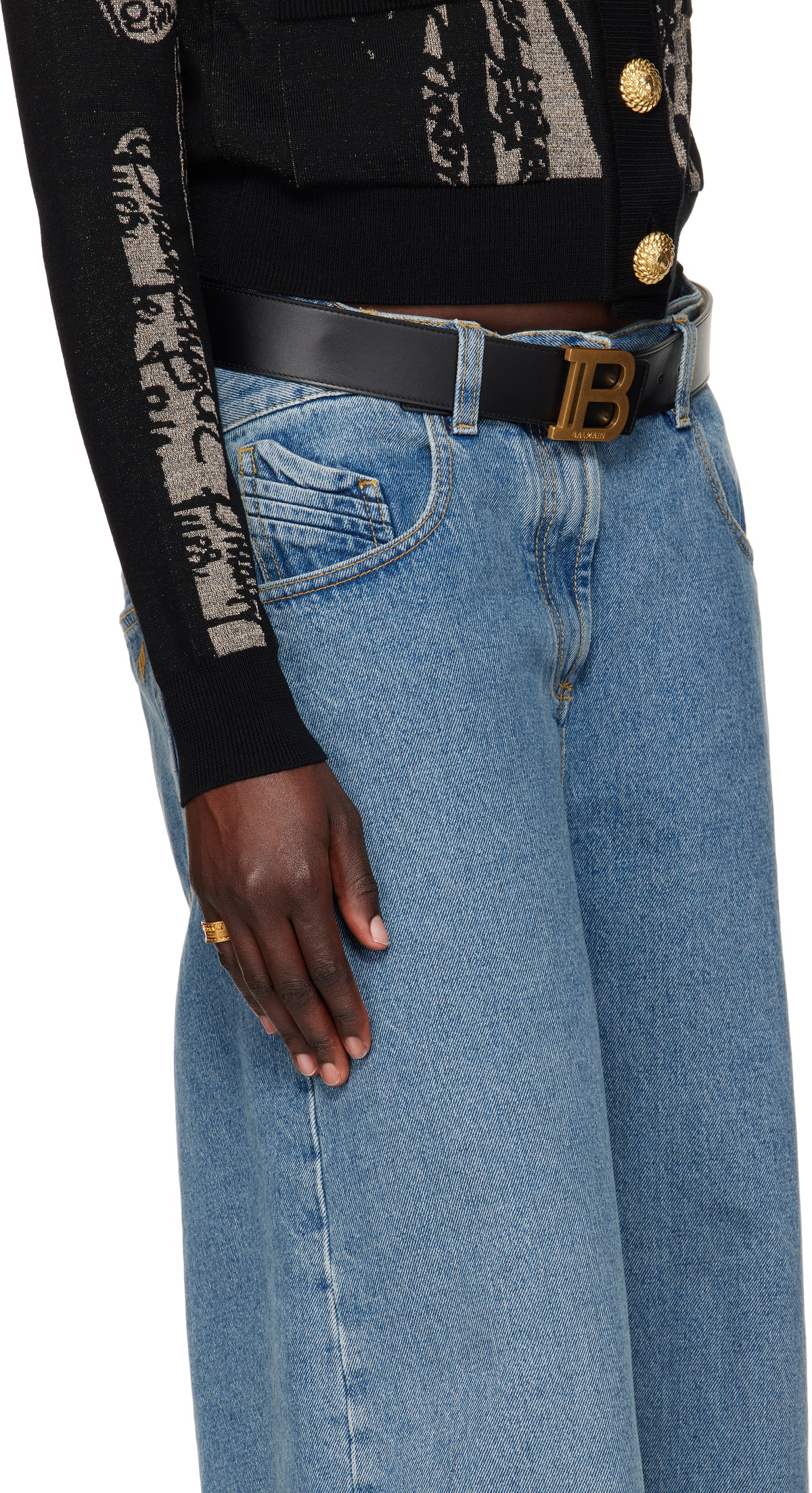 Balmain Gold Signature Tubular Ring Balmain