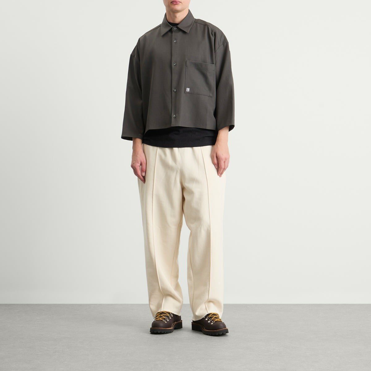 Merely Made Men's Cropped Overshirt in Asphalt Grey