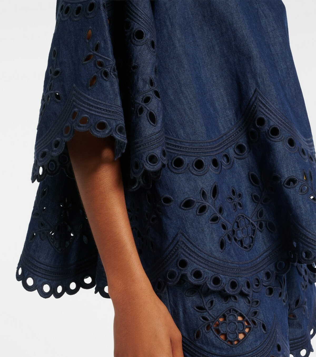 Zimmermann Mahon broderie anglaise denim top