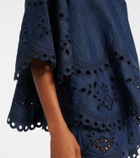 Zimmermann Mahon broderie anglaise denim top