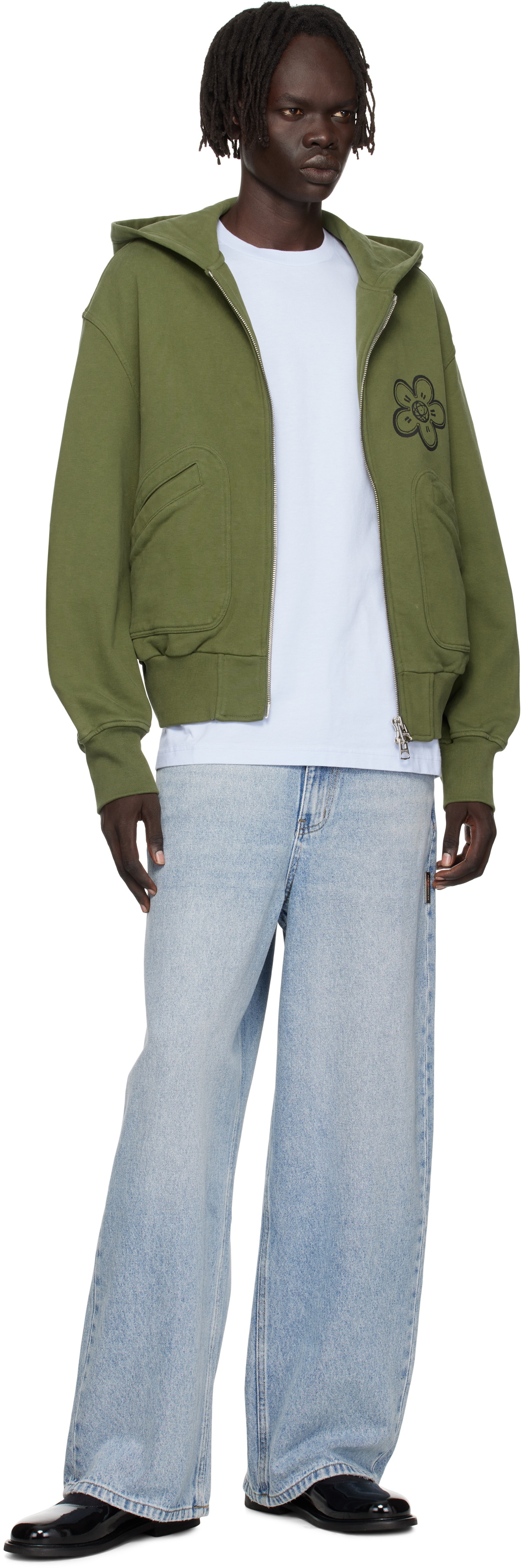 Kenzo Khaki Kenzo Paris Futura 2000 Edition Boxy Full-Zip Hoodie