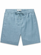 Frescobol Carioca - Felipe Straight-Leg Linen and Cotton-Blend Drawstring Shorts - Blue