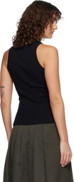 AMI Paris Black Cotton Ami de Coeur Tank Top
