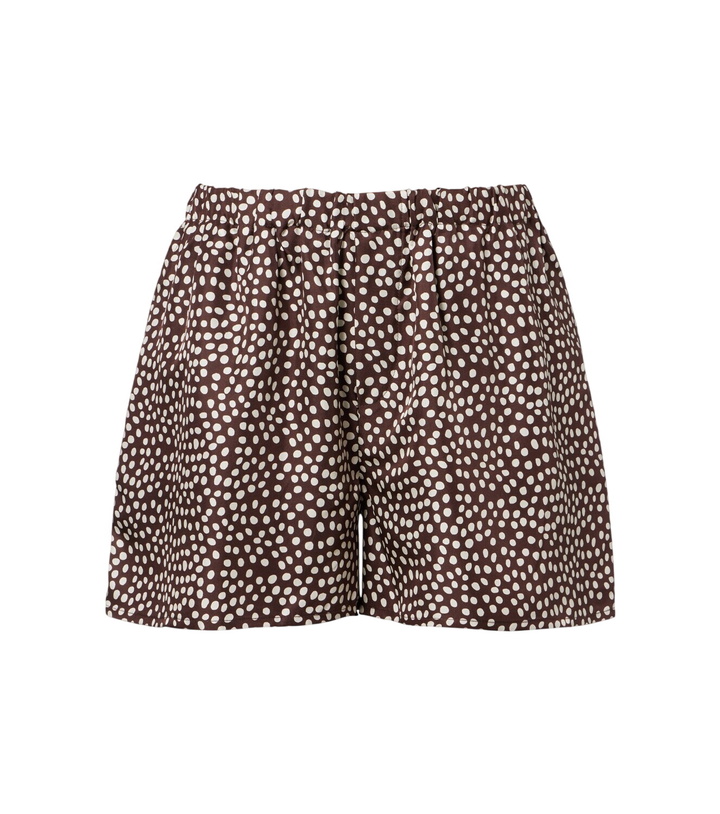 Photo: Asceno Franca polka-dot silk charmeuse shorts