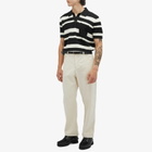 Percival Men's Paros Stripe Polo Shirt in Black/Ecru